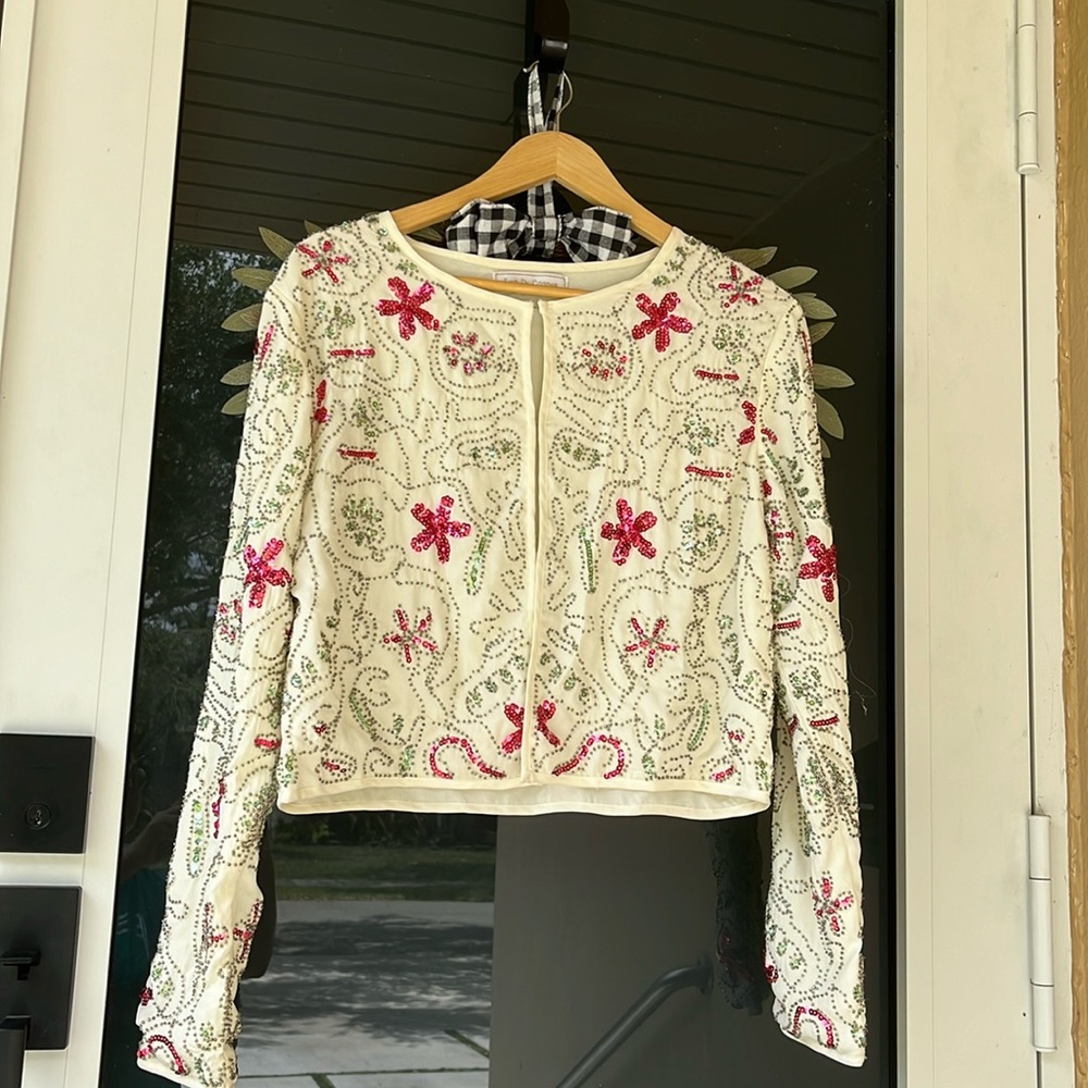 Filo Di Cotone Sequin Cardigan Jacket Blazer.